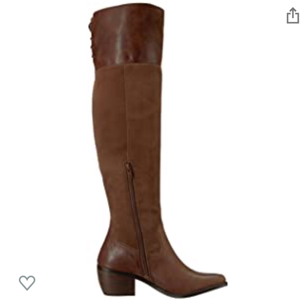 Lucky Brand Over The Knee Boots Size 7  Brown Leather & Suede - Picture 3 of 10